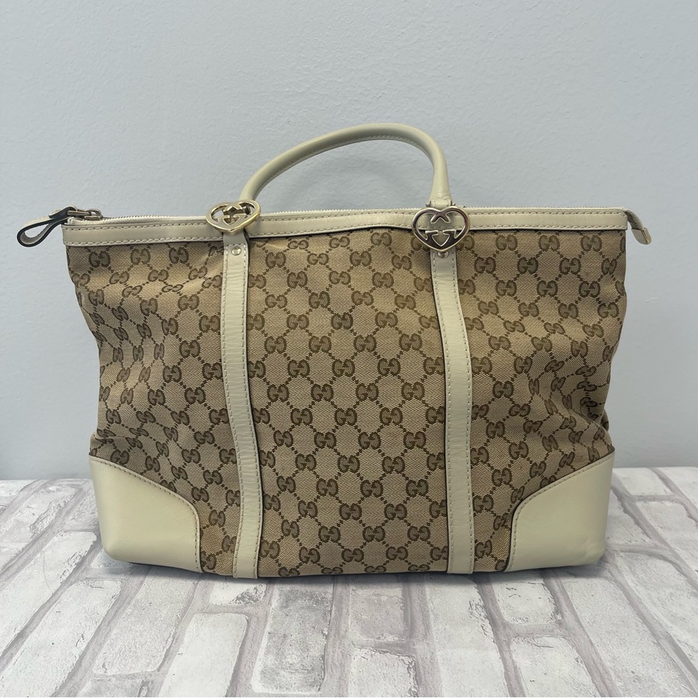 Gucci GG Canvas and Leather Lovely Tote Bag - Preowned